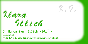 klara illich business card